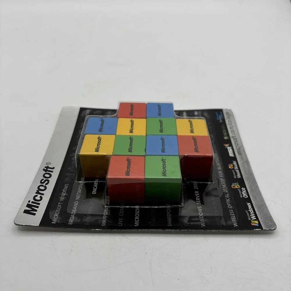 Microsoft Wood‎ Cube Puzzle Advertising Windows colors RYGB unopened